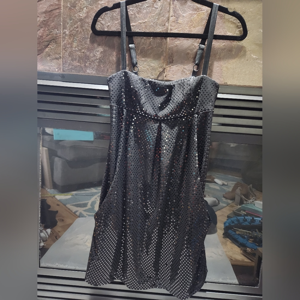 Sequin semi formal dress with pockets